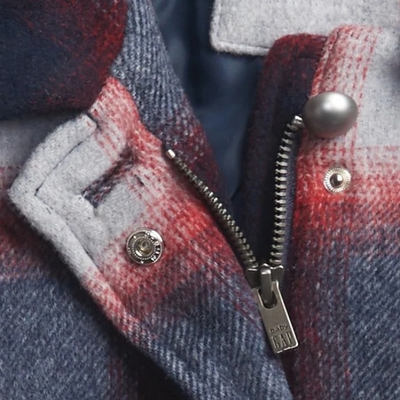 NWT GAP Size M Youth Plaid wool jacket - Picture 4 of 4